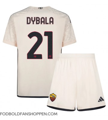 AS Roma Paulo Dybala #21 Udebanetrøje Børn 2023-24 Kortærmet (+ Korte bukser)